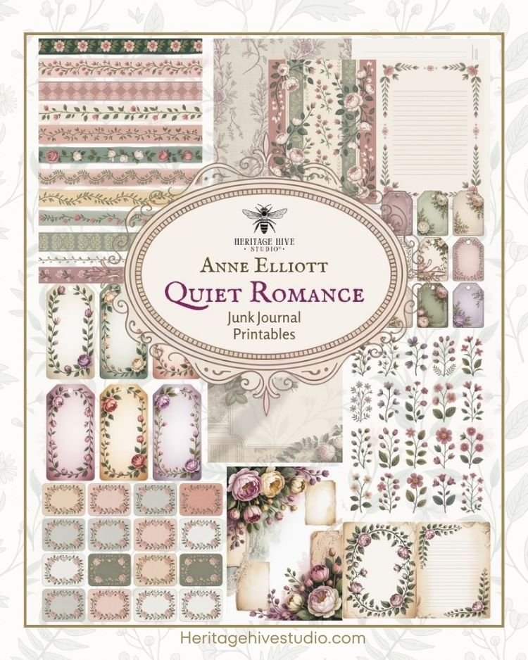 romantic shabbychic printables junk journaling