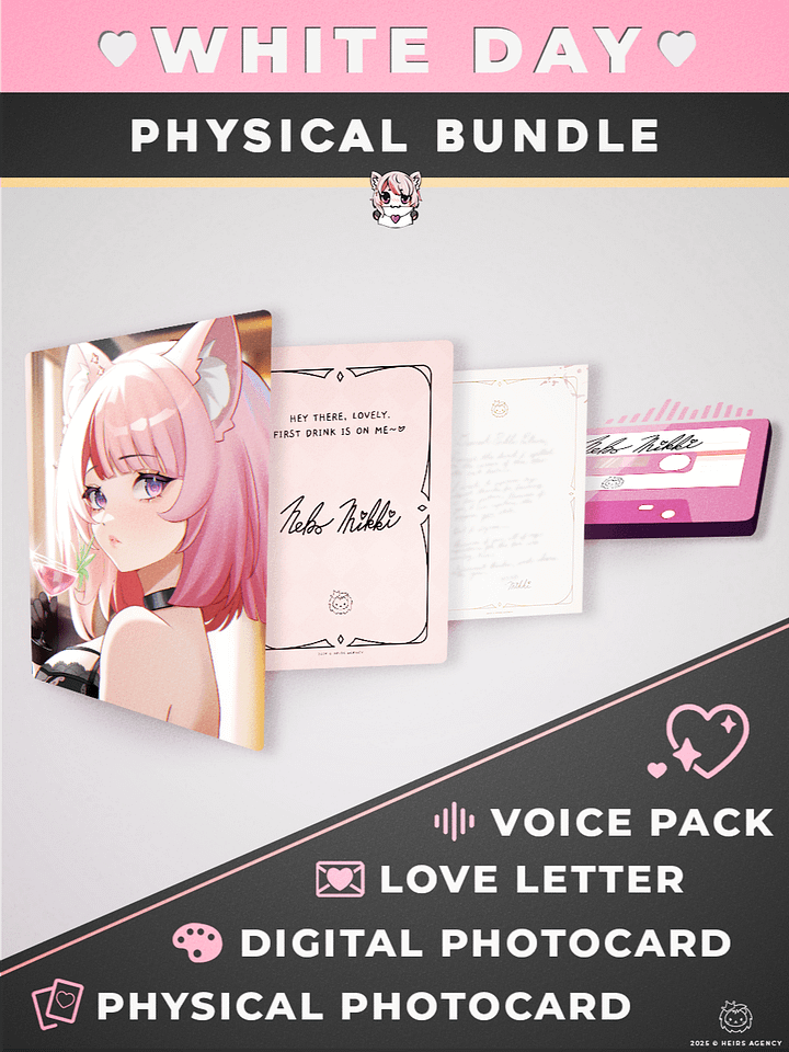 Neko Mikki White Day Bundle - Physical Photocard, Digital Photocard, Voice Pack, and Love Letter product image (1)