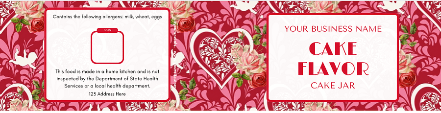 Valentines Heart Cake Jar Label Templates product image (6)