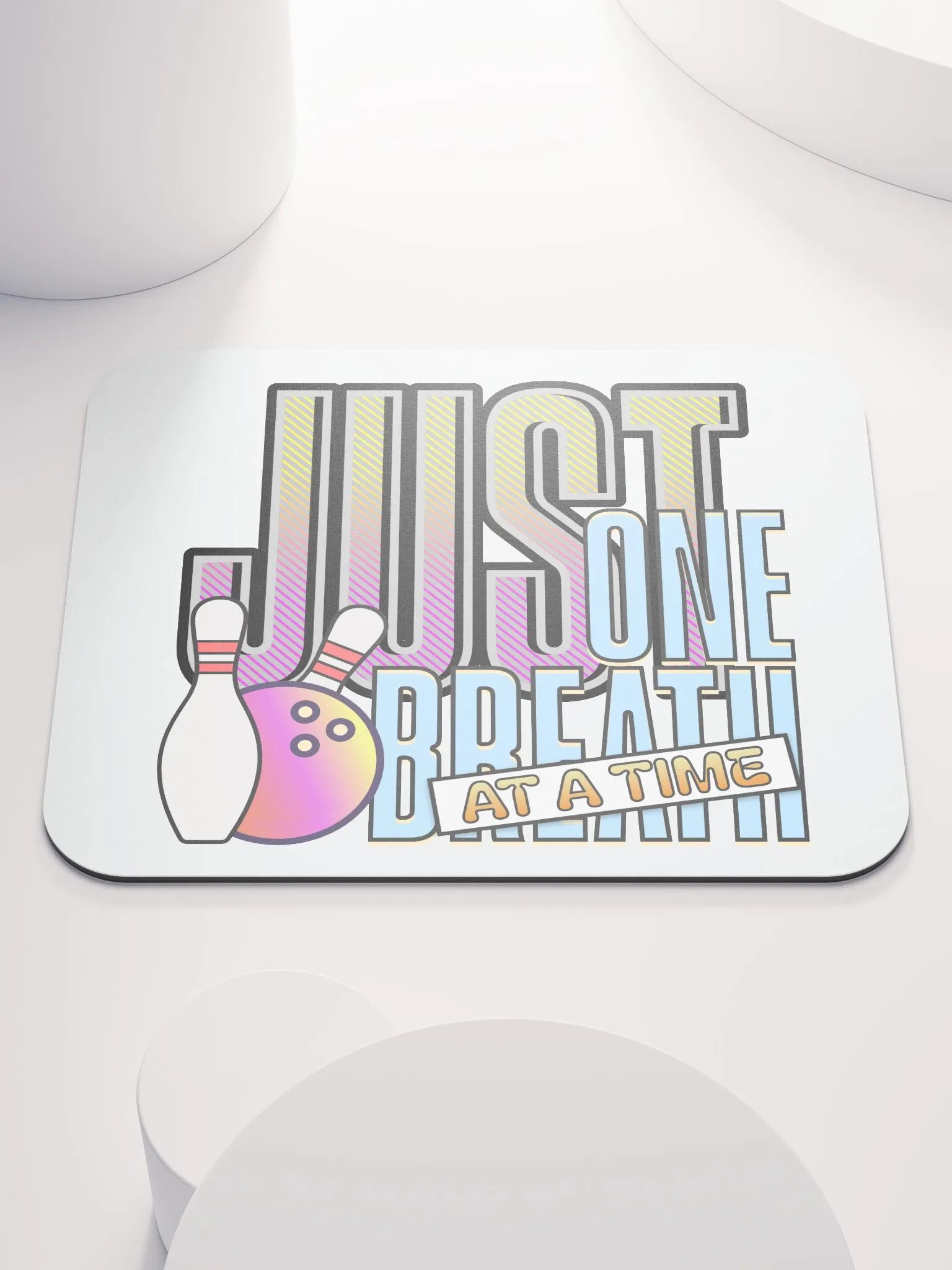 Just One Breath At A Time Bowling Zen Mouse Pad product image (1)