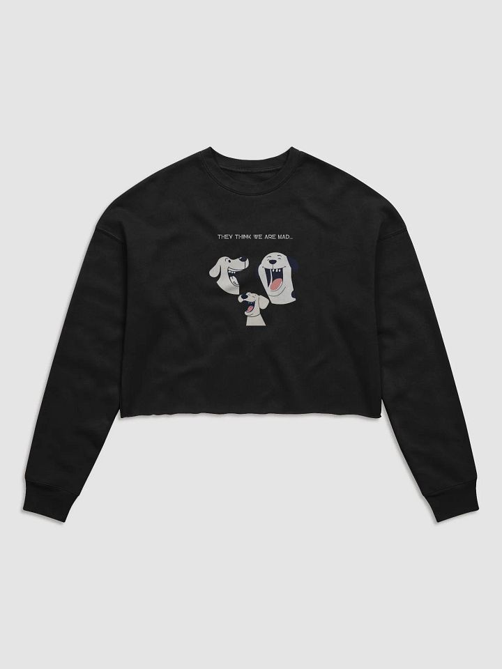 Joyful Pup Trio Women's Fleece Crop Sweatshirt product image (1)