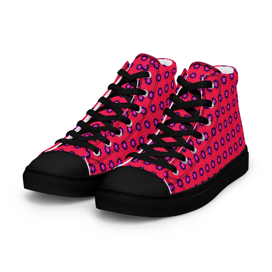 Abstract Red Men's Canvas Shoes High Tops product image (32)