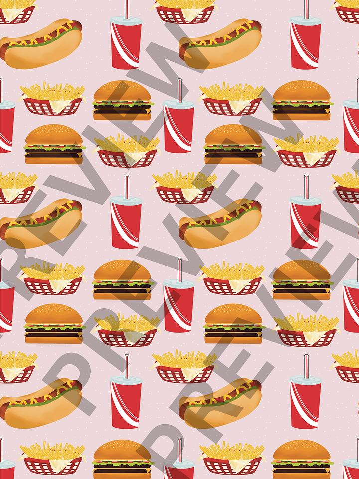Fast Food Frenzy Wallpaper Digital Download product image (1)