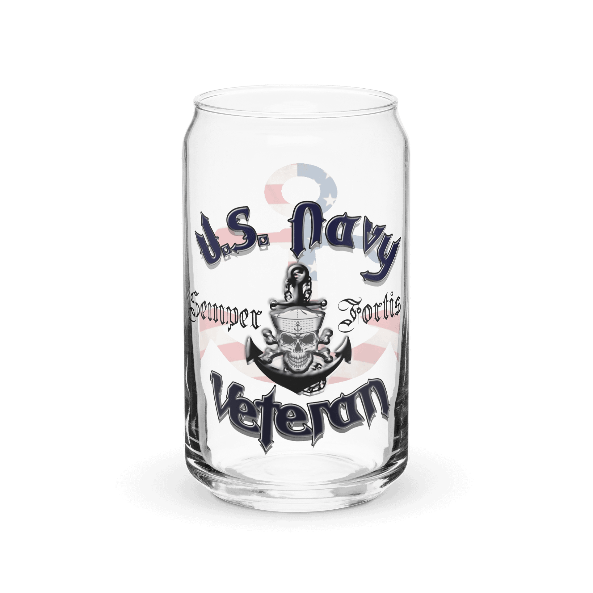 U.S. Navy Veteran Nautical Tribute Can Glass product image (1)