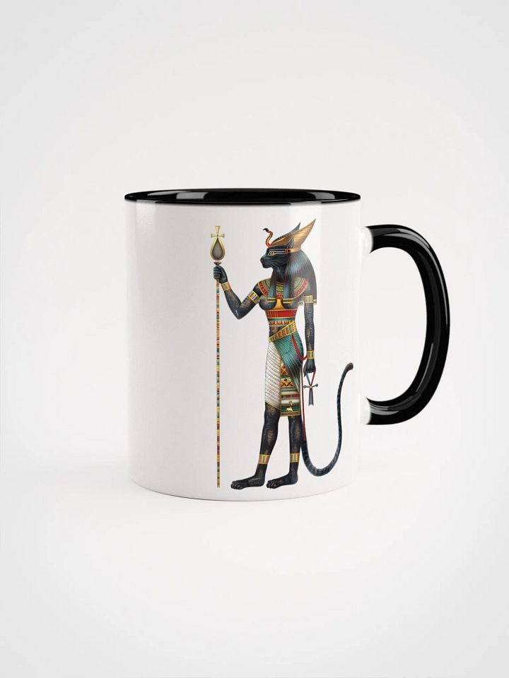 Bastet - The Egyptian Cat Goddess Ceramic Mug with Black Color Inside product image (1)