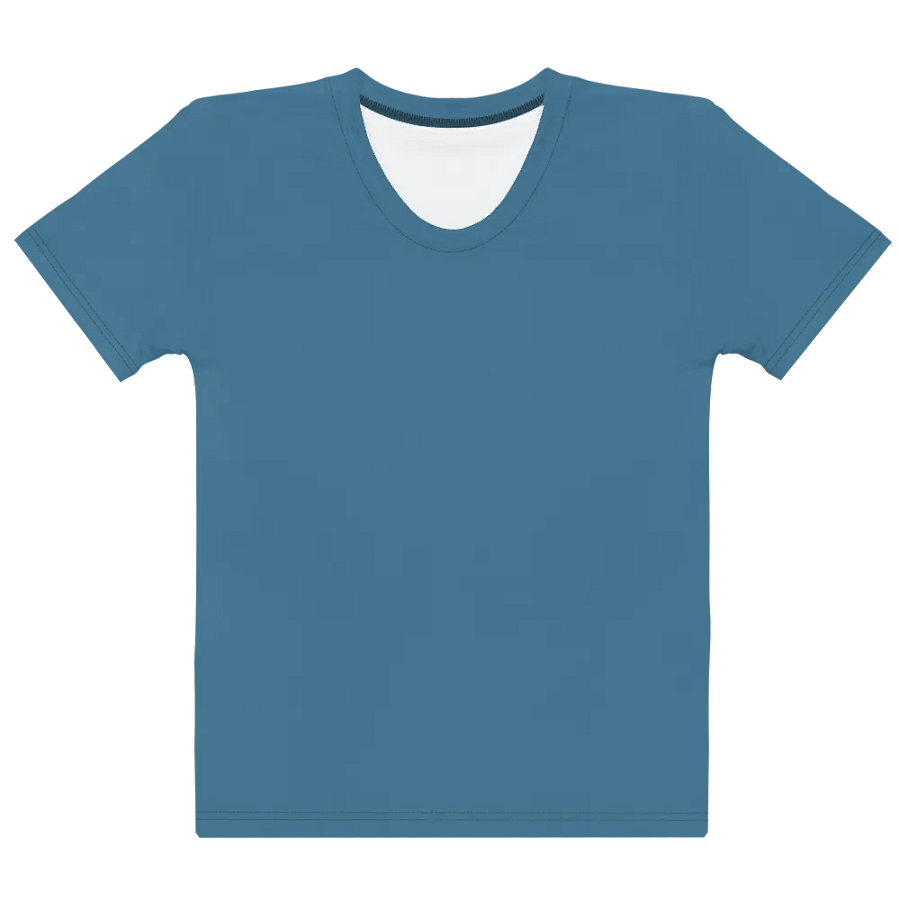 Plain Medium Blue True Summer Women's Crewneck Polyester Heavyweight Premium T-Shirt by Treasure Pie product image (10)