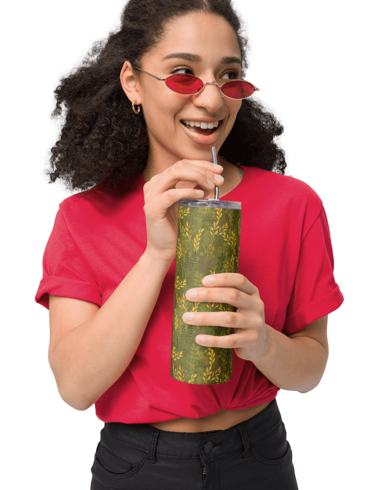 “Moving Meadows” 20-Ounce Stainless Steel Tumbler with Straw product image (6)