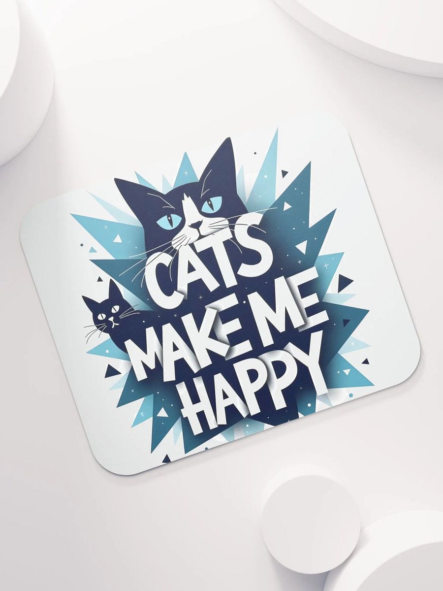 Geometric Cat Happiness Mouse Pad product image (1)