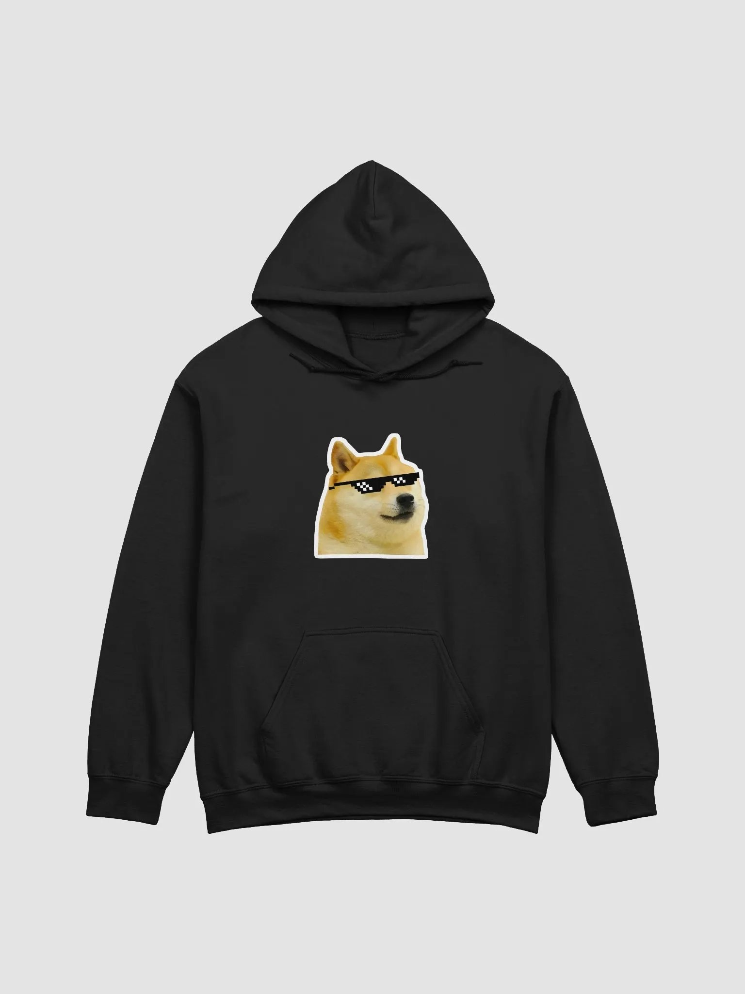 Meme Doge Pixel Sunglasses Unisex Hoodie product image (1)