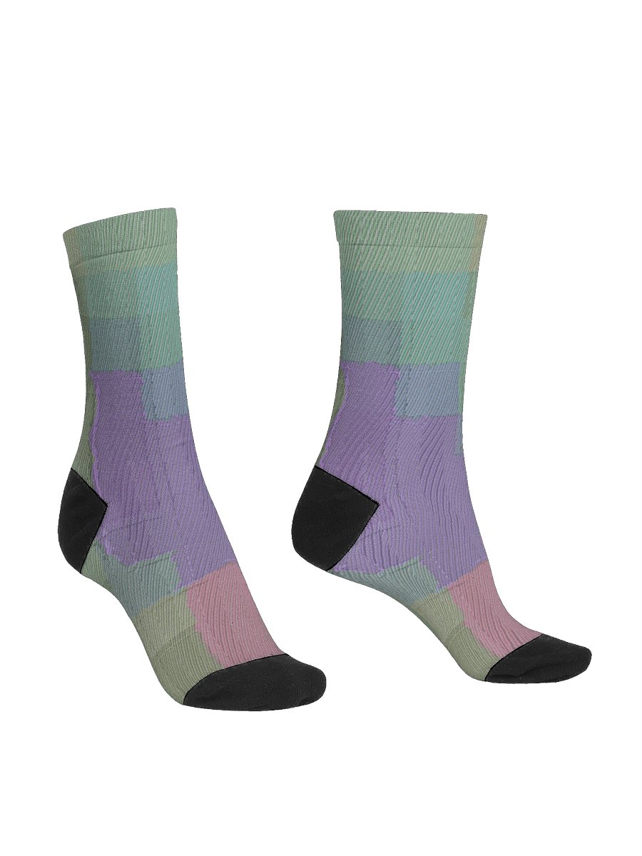 Lavender Sage Plaid EcoArt Crew: Premium Sustainable Socks product image (3)