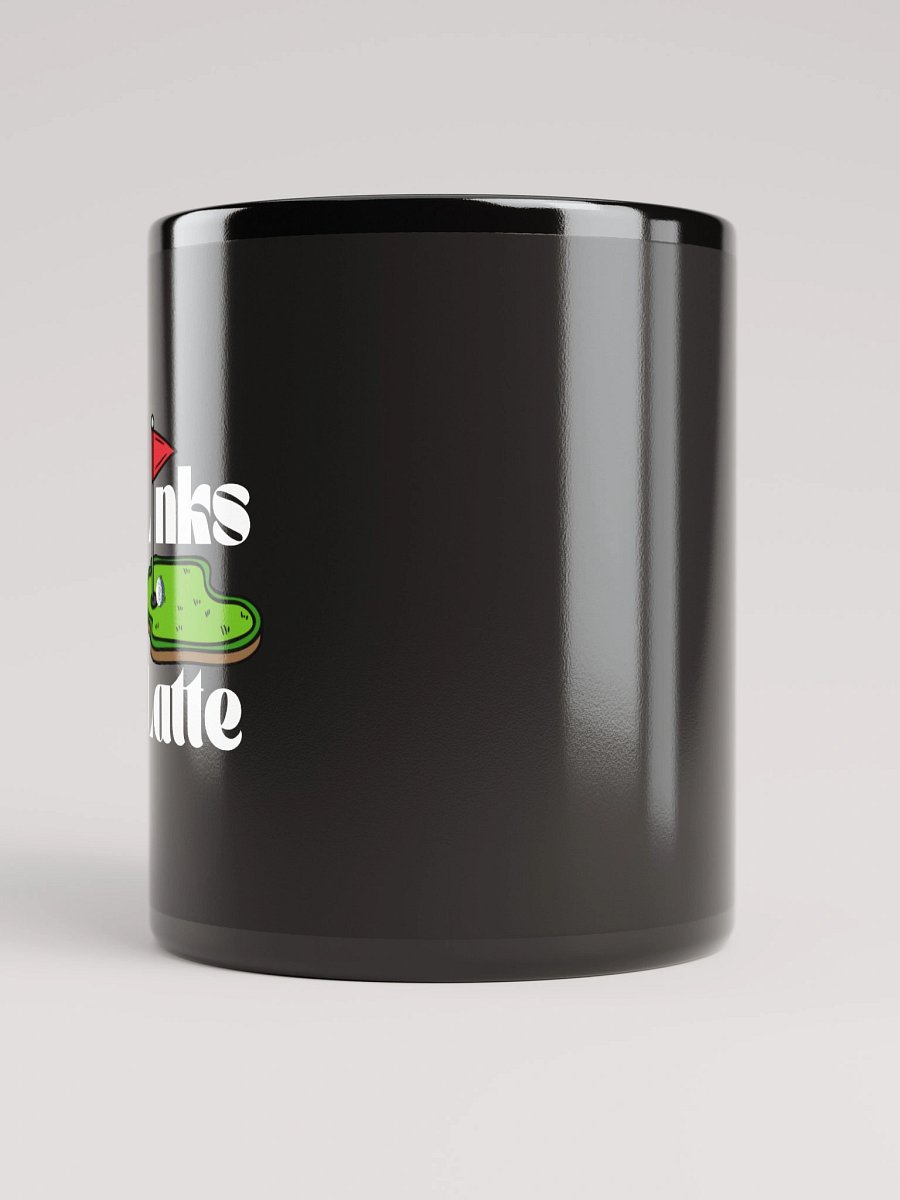 ‘Links Lattte’ Black Glossy Mug product image (5)