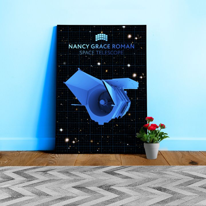 Nancy Grace Roman Telescope Blueprint Poster — NASA NGRST Space Print product image (1)