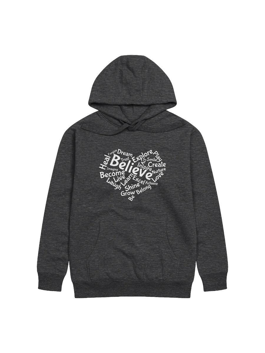 Motivational Heart Word-Cloud Hoodie - Dark product image (1)
