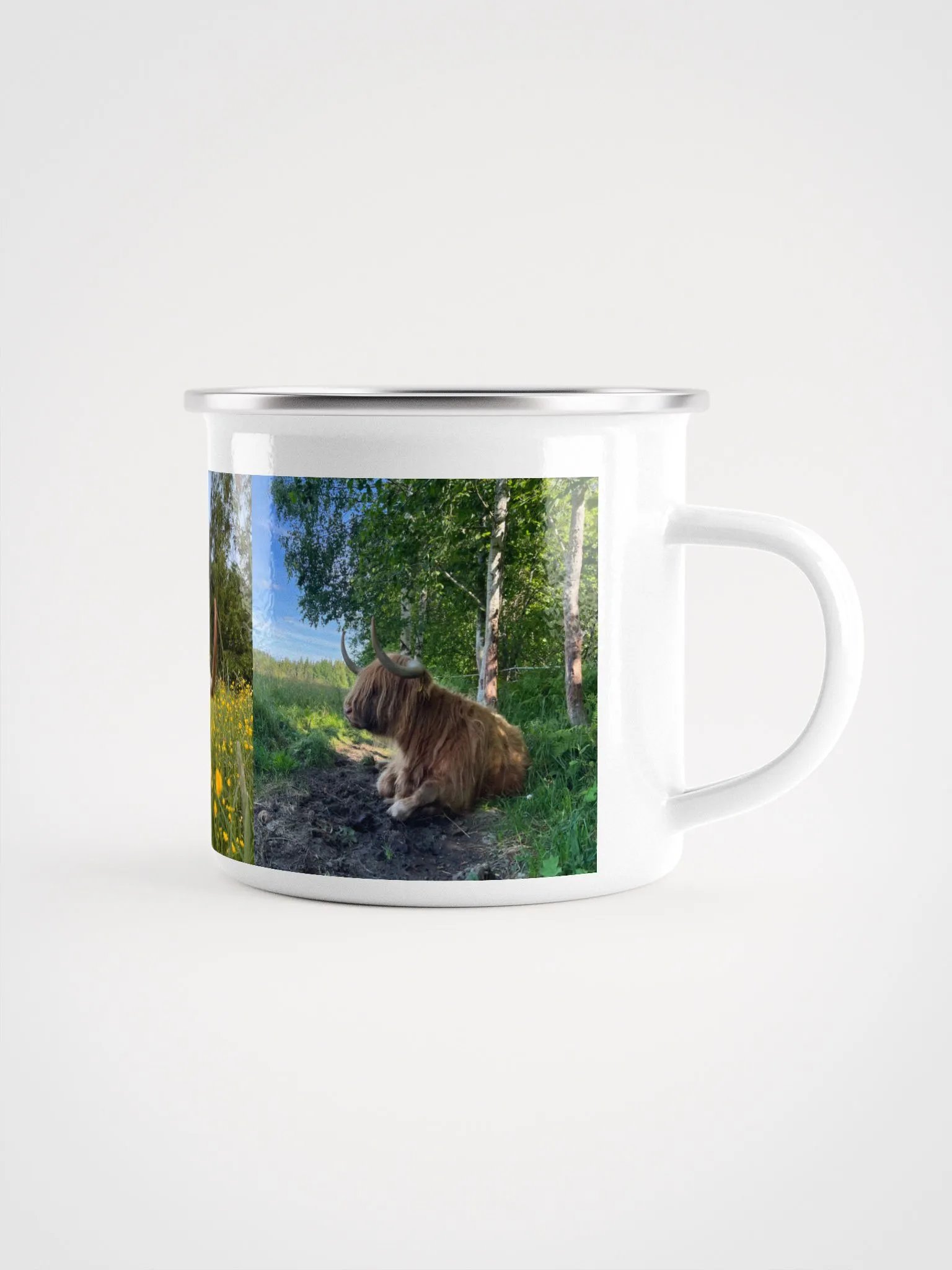 Rustic Highland Cattle Enamel Mug Set product image (1)