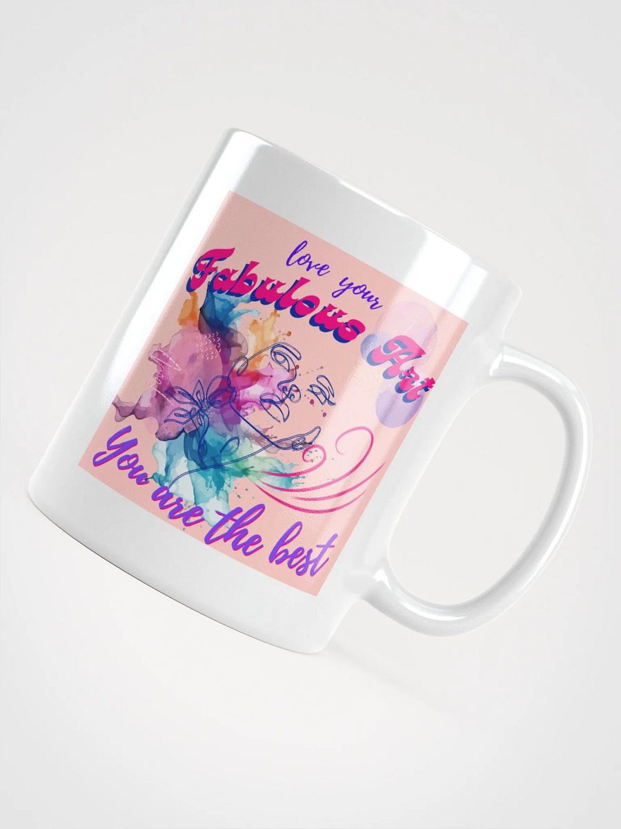 colorful mug for the artist. 'Love Love your favulous art' Perfect gift for colleague, friend who loves arty things product image (4)