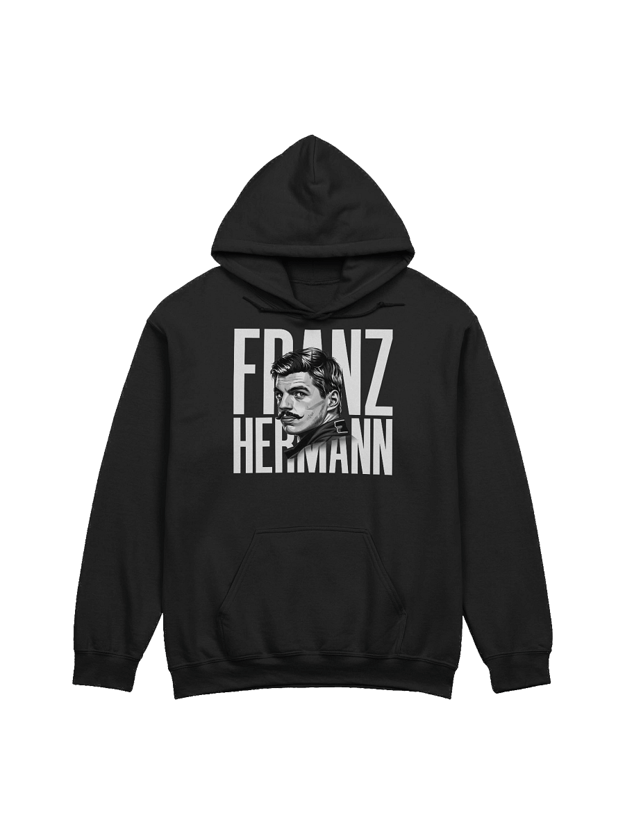Franz Hermann Max Verstappen Meme Hoodie - F1 Nürburgring Legend Black & White Art product image (1)