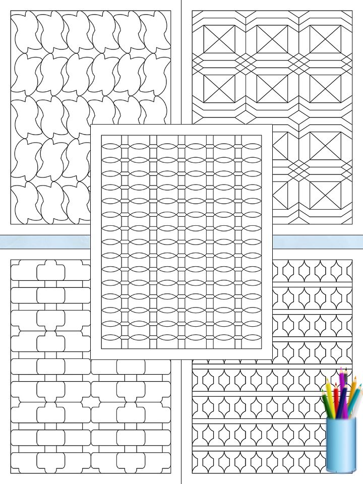 Printable Geometric Pattern Coloring Pages (15 pages) – Volume 3 product image (2)