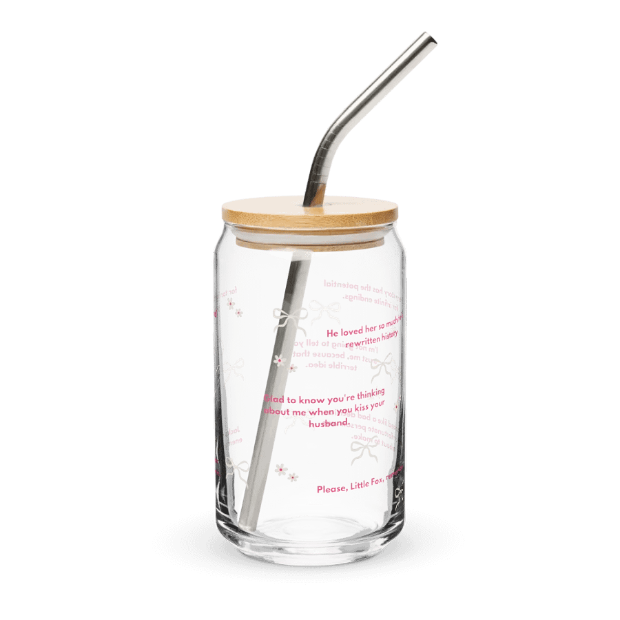 OUABH Series Quotes Glass Can W/ Straw product image (3)