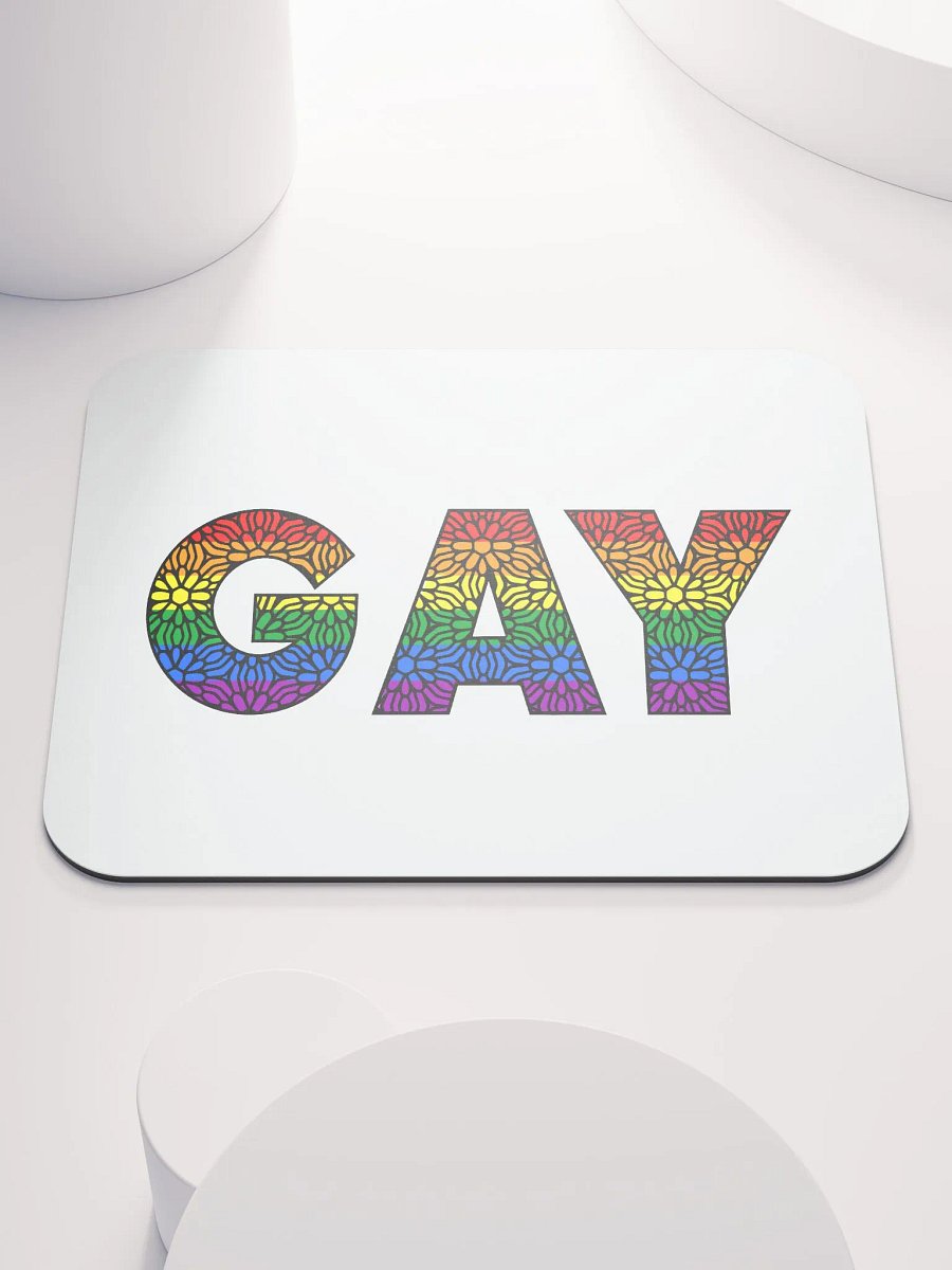 GAY Pride Colors and Flowers Mousepad product image (1)