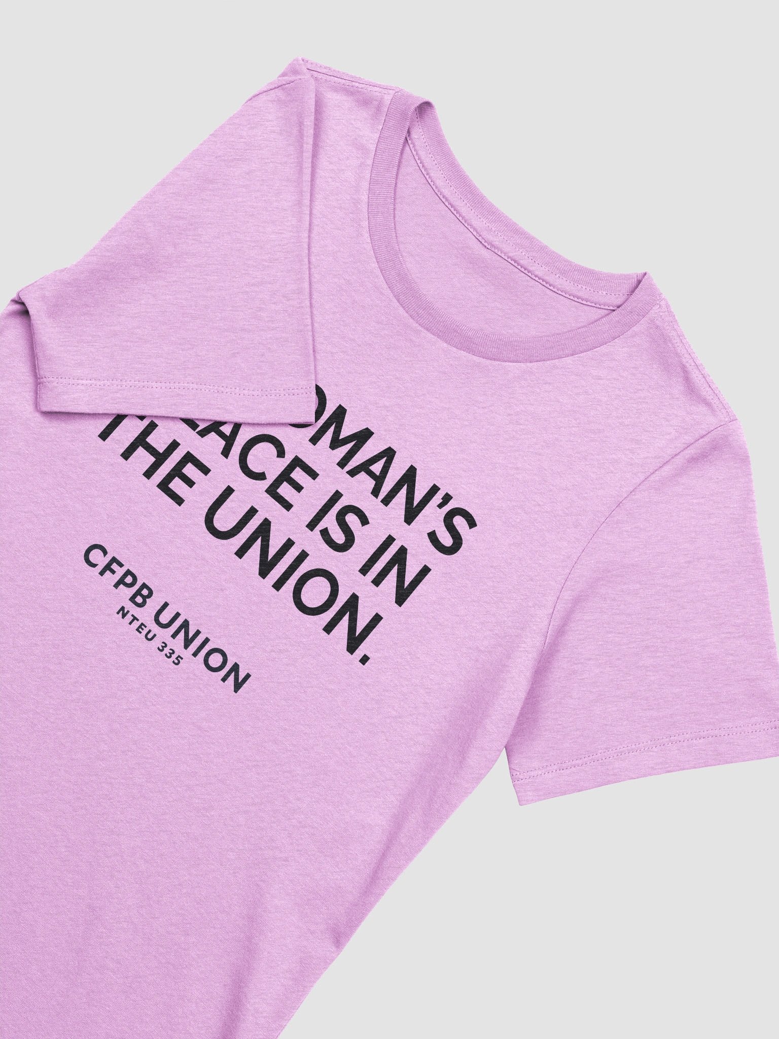 A Woman's Place Is In The Union Women's Cut T-Shirt (Black) product image (5)