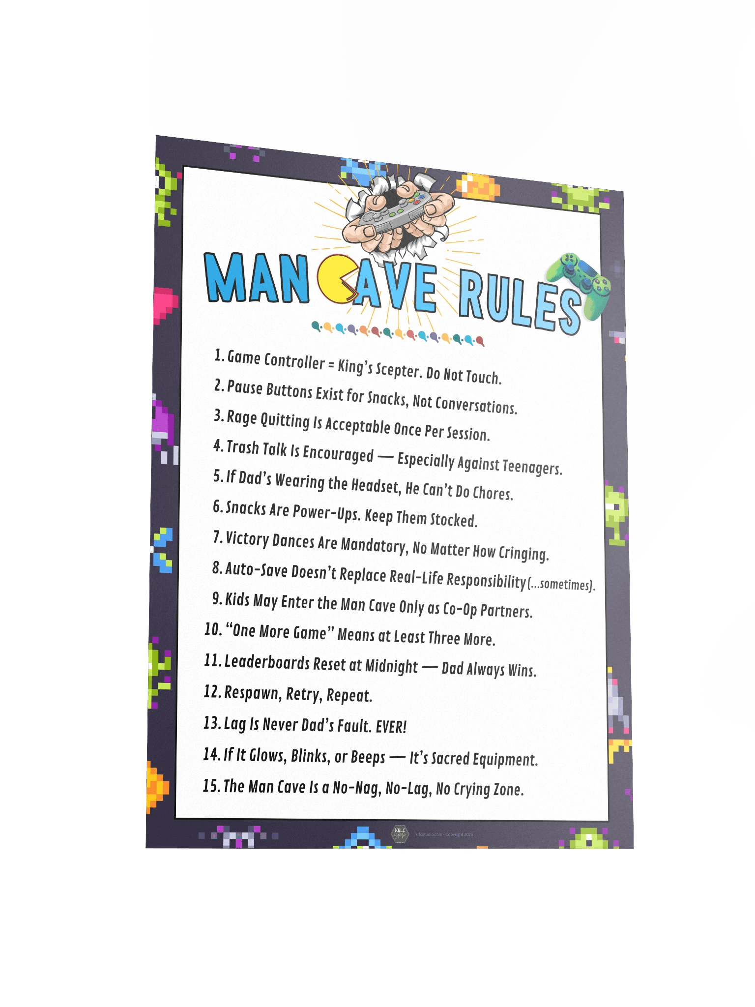 Man Cave Rules - Video Gamer Dads product image (7)