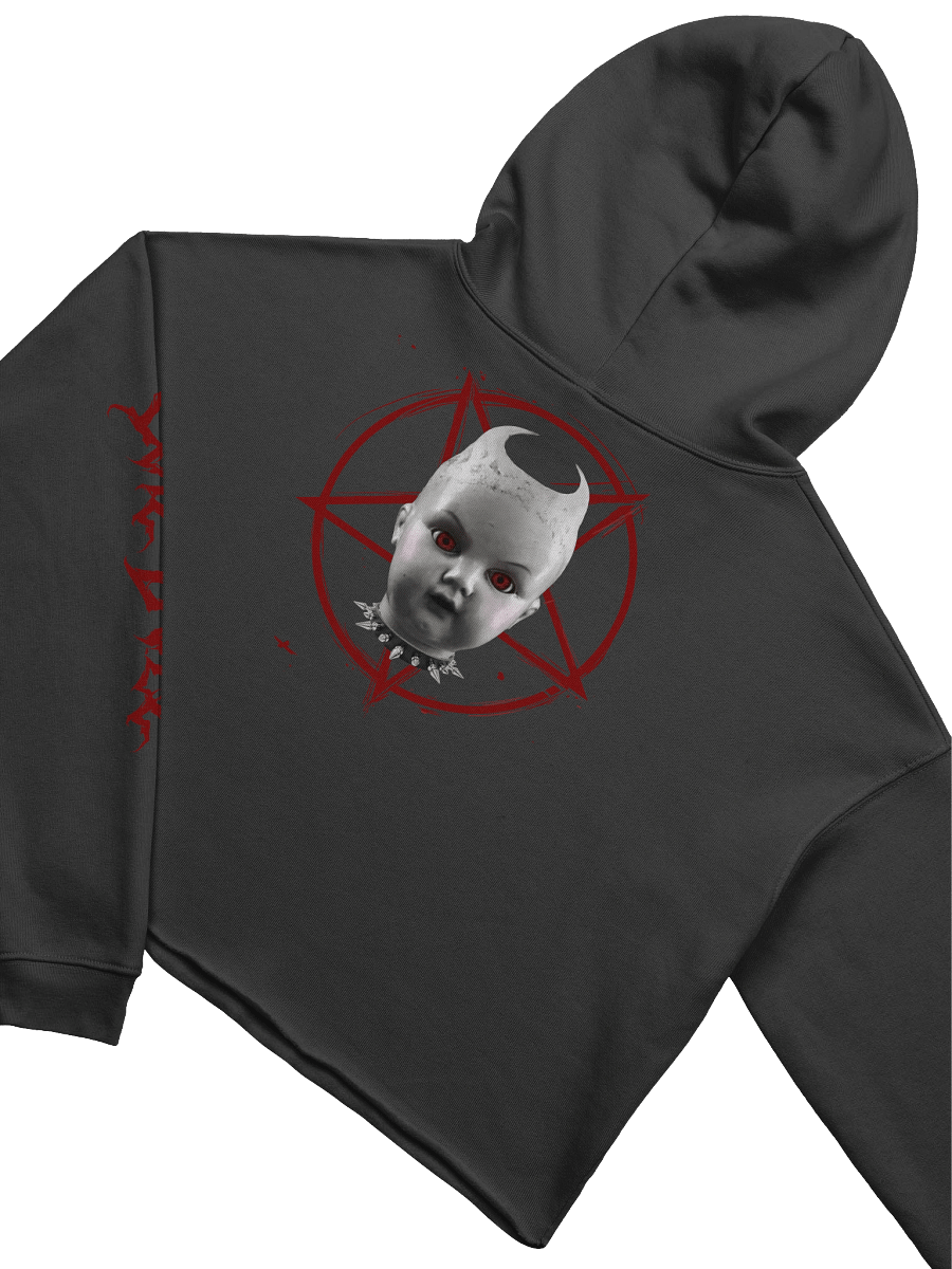 EVIL DOLL FLEECE CROP HOODIE product image (4)