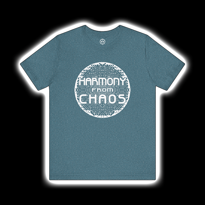 Modular Synth Musician T-Shirt - Harmony From Chaos (Cymatics Sound Designer) WHITE PRINT product image (1)