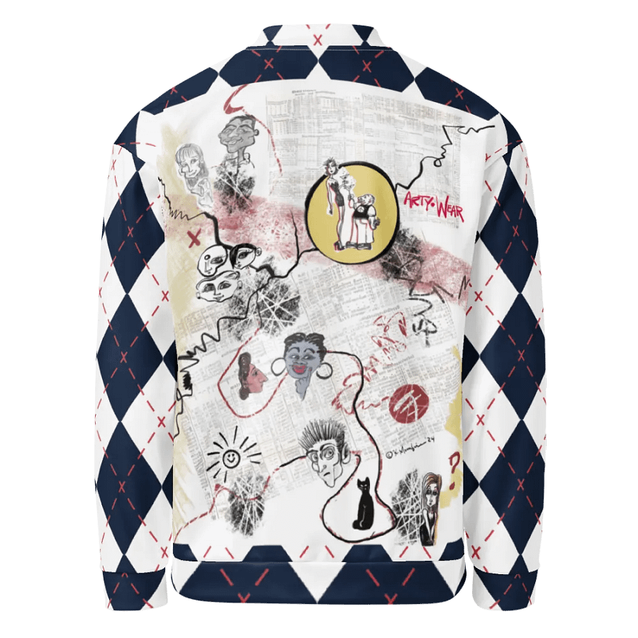 ArtToon #1 Unisex Bomber Zip Jacket/Argyle product image (2)