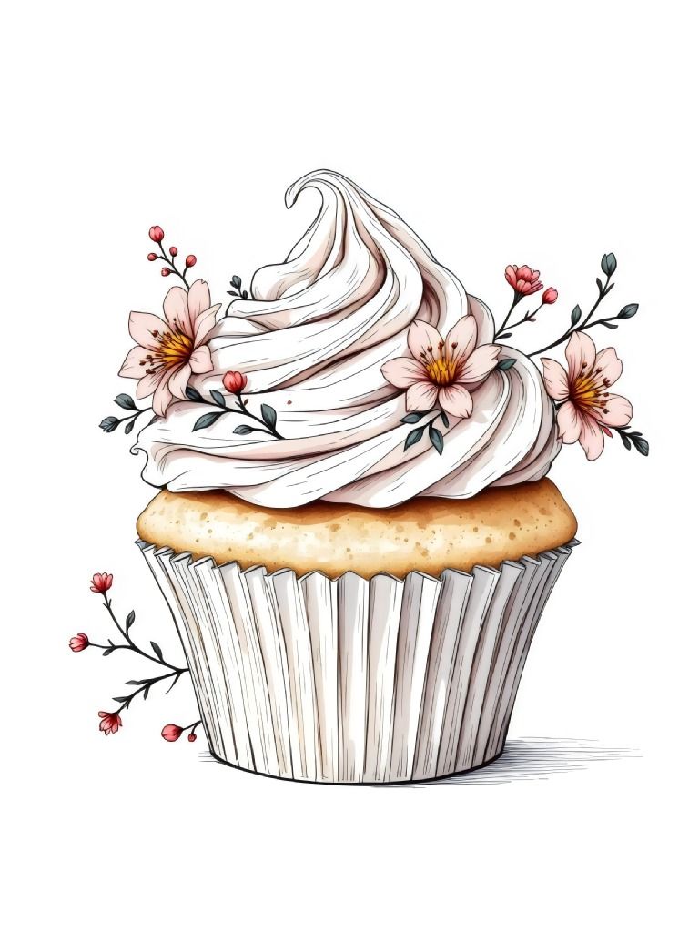 20 Elegant Cupcake Clipart Designs, Whimsical Cupcake Clipart, Vibrant Cupcake Graphics, Ornate Cupcake Illustrations product image (1)