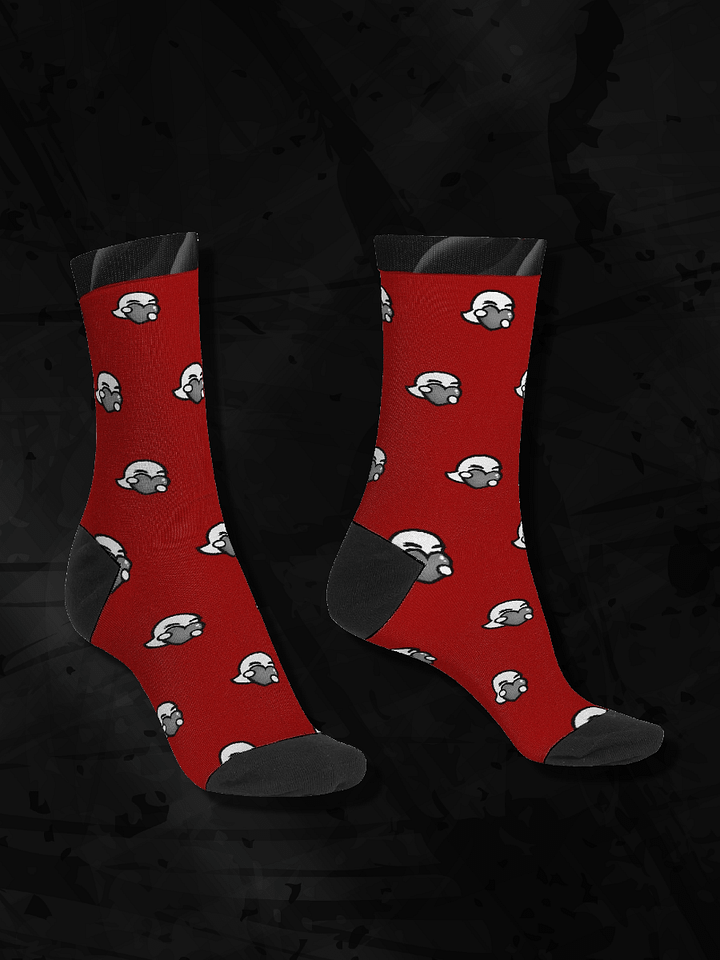 Red Pattern Crew Socks product image (1)