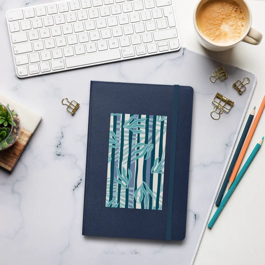 Blue Leaf Hardcover Notebook Lily Circuitry Hardcover Journal for dad mom son daughter product image (8)
