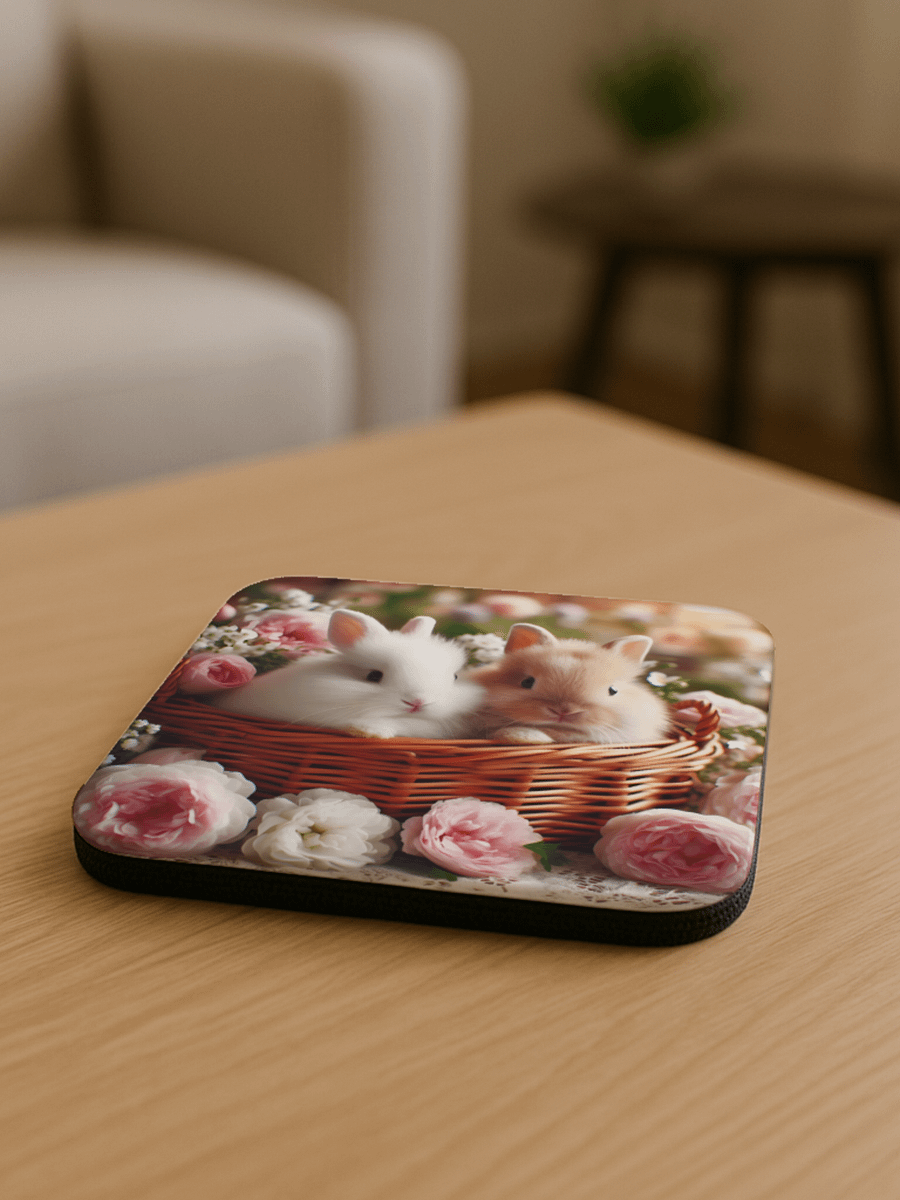 Rose Bunnies Cork Coaster product image (6)