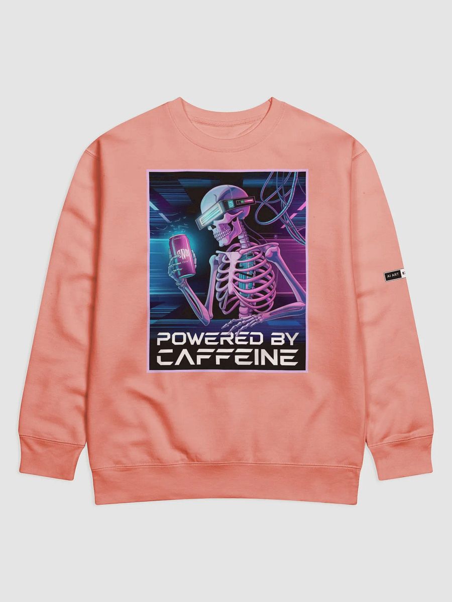 "POWERED BY CAFFEINE" premium cotton sweatshirt product image (1)