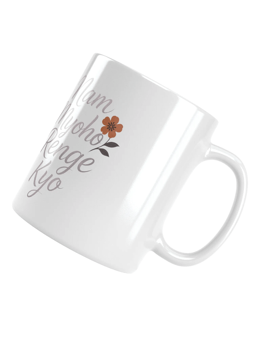 Nichiren Buddhism White Glossy Mug - Sacred Chant for Daily Practice product image (10)