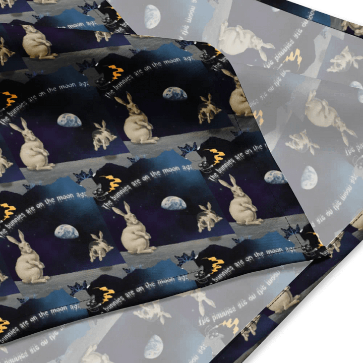 KC, Bunnies on the Moon, Bandanna product image (4)