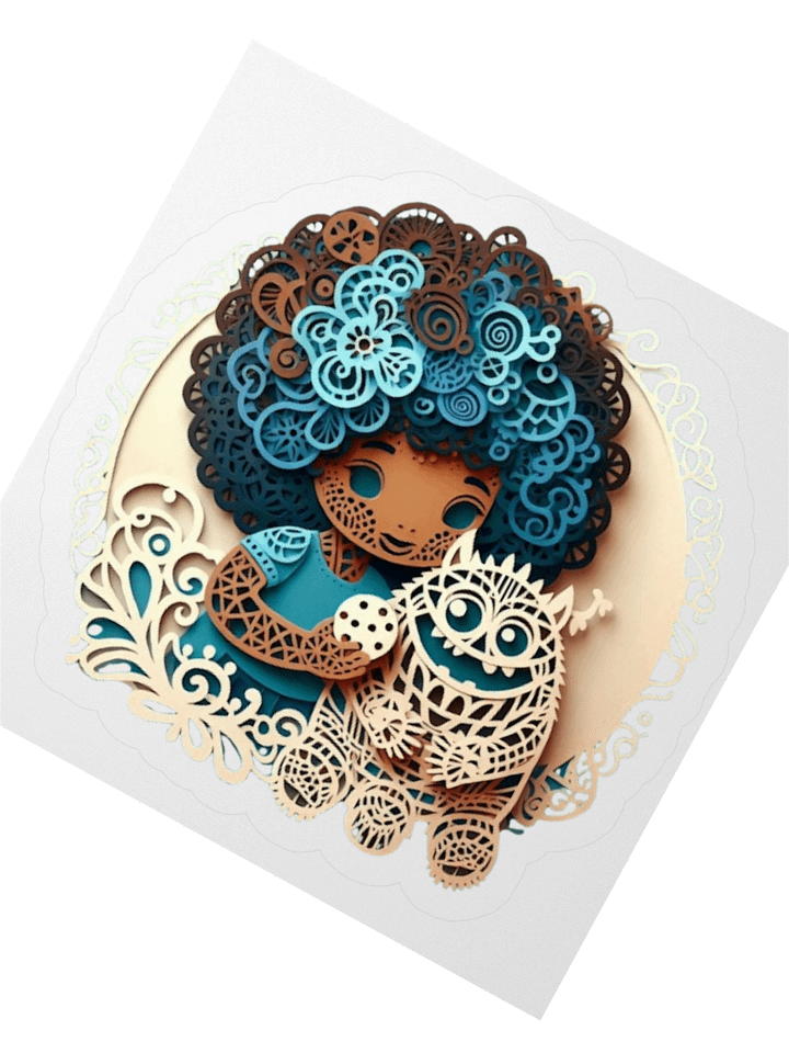 Whimsical Curly Hair Fantasy Stickers product image (5)