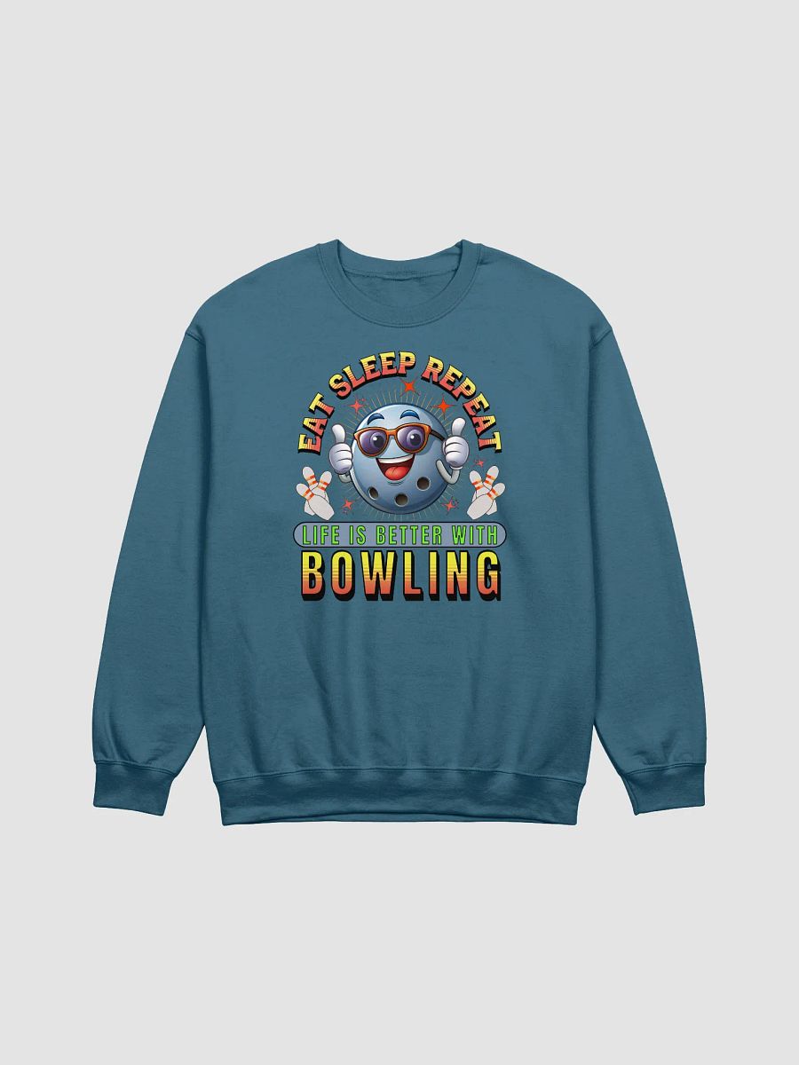 Eat Sleep Repeat Thumbs Up Bowling Crewneck Sweatshirt product image (11)