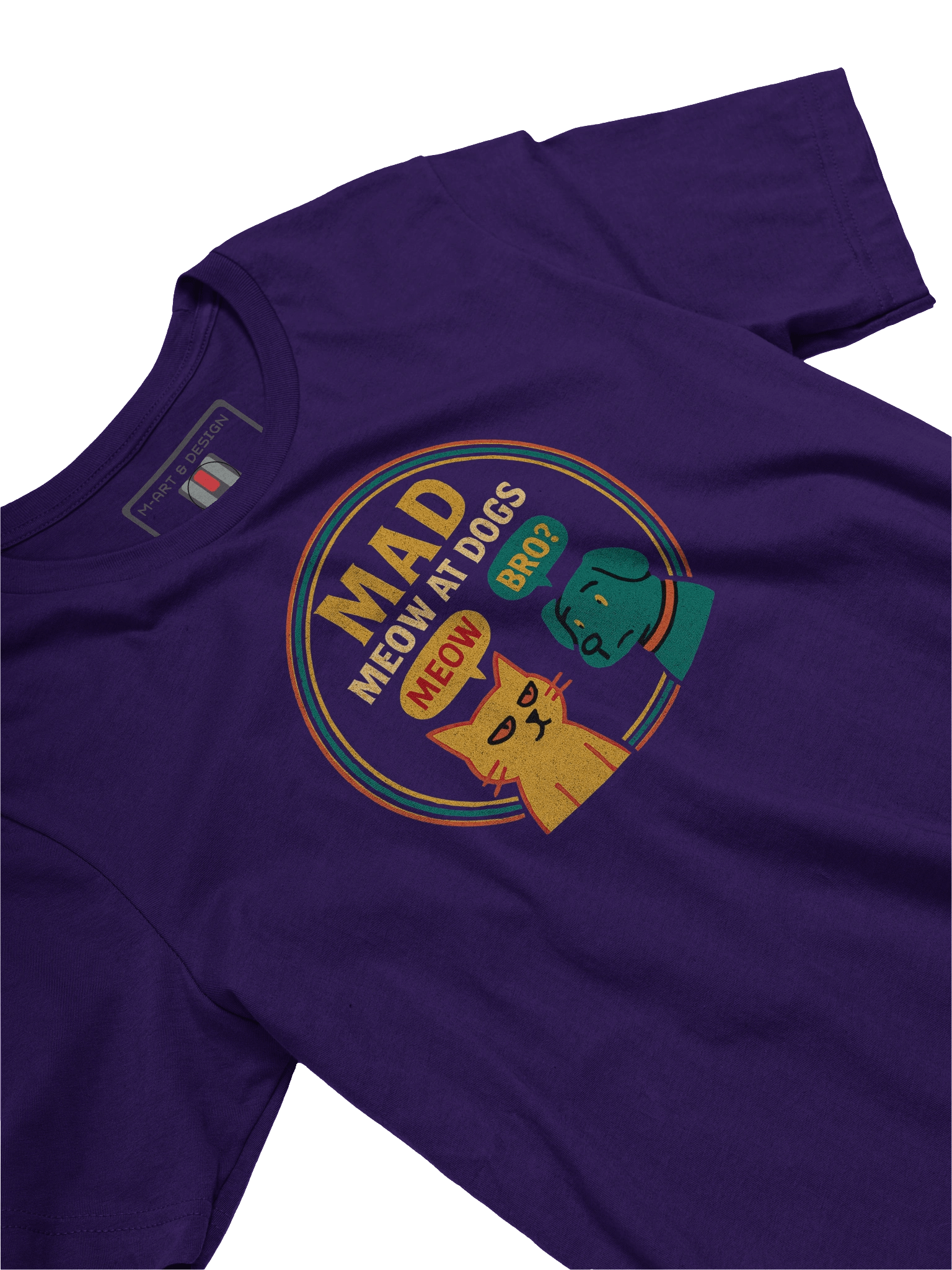 M – Meow At Dogs Funny Cartoon T-Shirt product image (2)