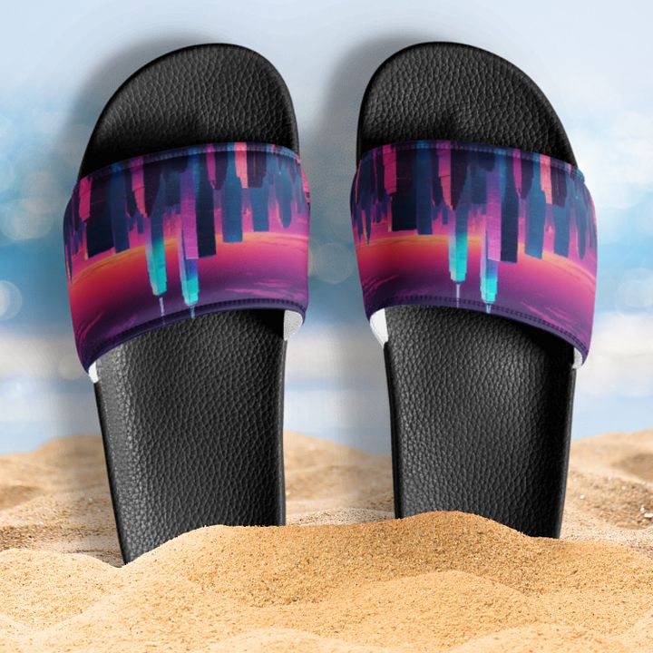 Vaporwave New York City All Over Print Women's Slides product image (1)