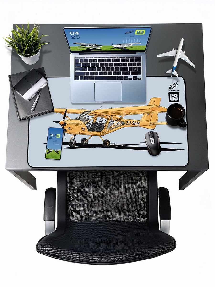 Aeroprakt 22LS Digital Aviation Art Illustration Desk Mat with Blue Background product image (1)