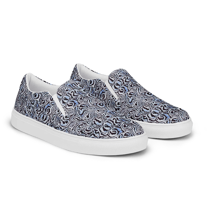 Blue Black Snake Pattern Canvas Shoes product image (2)