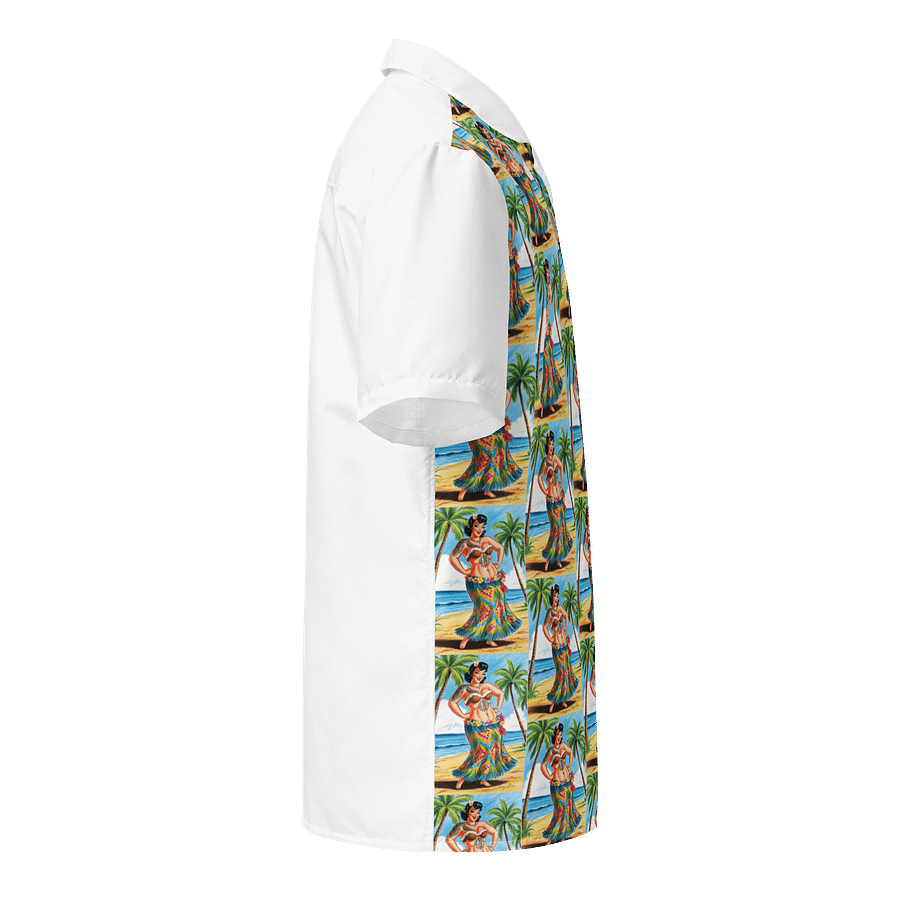 Brunette hula pinup girl Hawaiian Shirt product image (4)