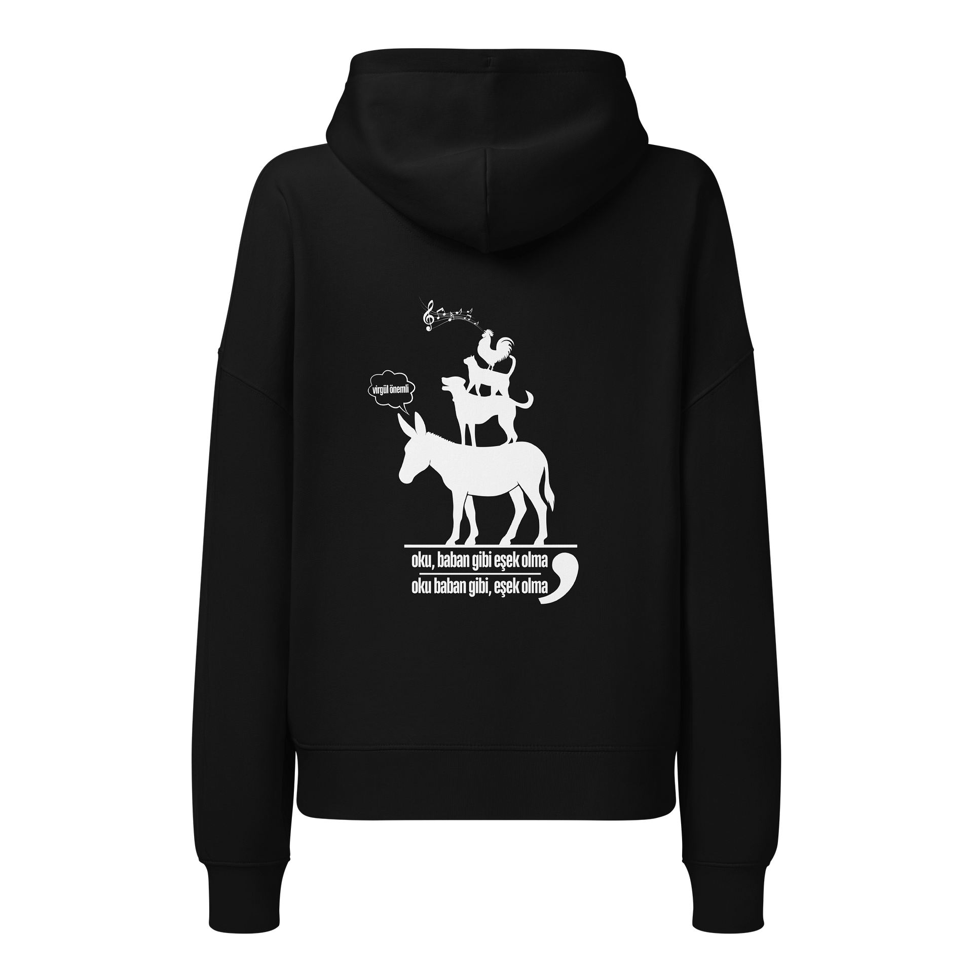 "Virgül Önemli | Oku Baban Gibi Eşek Olma" Tasarımlı Stanley/Stella Kadın Organic Hoodie | %100 Organik Pamuk product image (4)