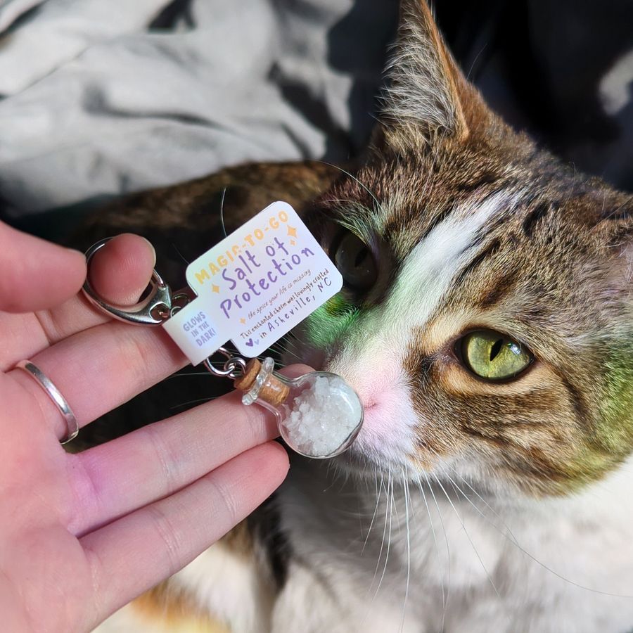 Glowing (Protection) Salt in a Mini Potion Bottle - Keychain / Bag Charm ~ Made in AVL product image (6)