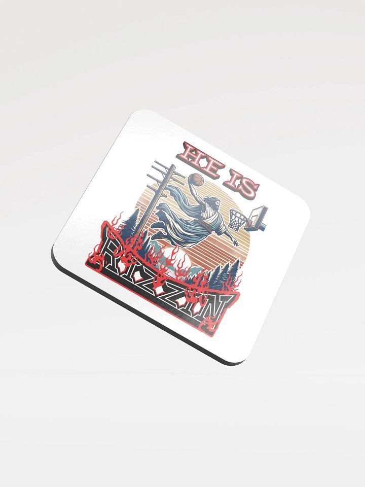 He Is Rizzin Basketball Jesus Divine Dunk Cork Coaster product image (2)