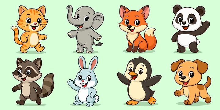 Adorable Animal Friends – Cute Mascot Character Set product image (1)