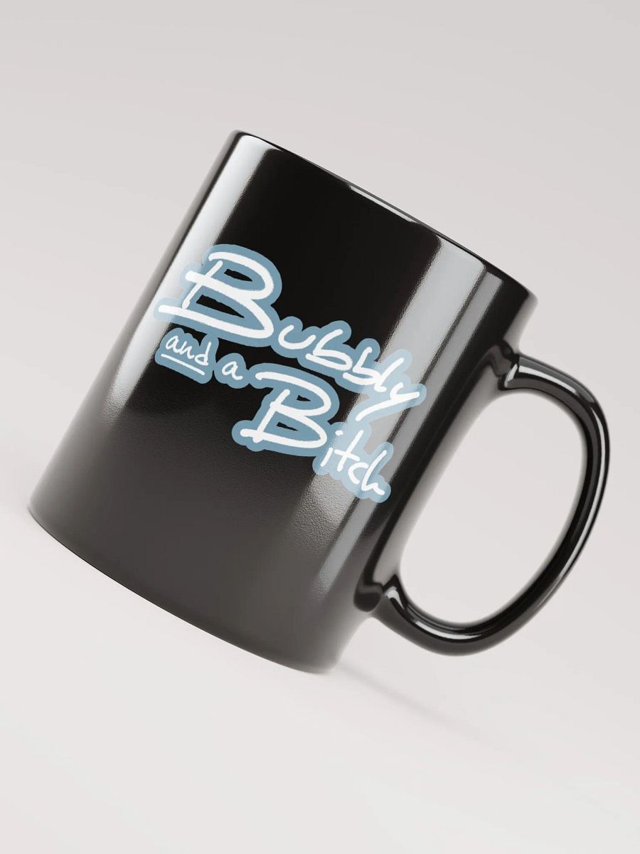 Bubbly and a B*tch (lined design, #709AAF) glossy black mug product image (6)