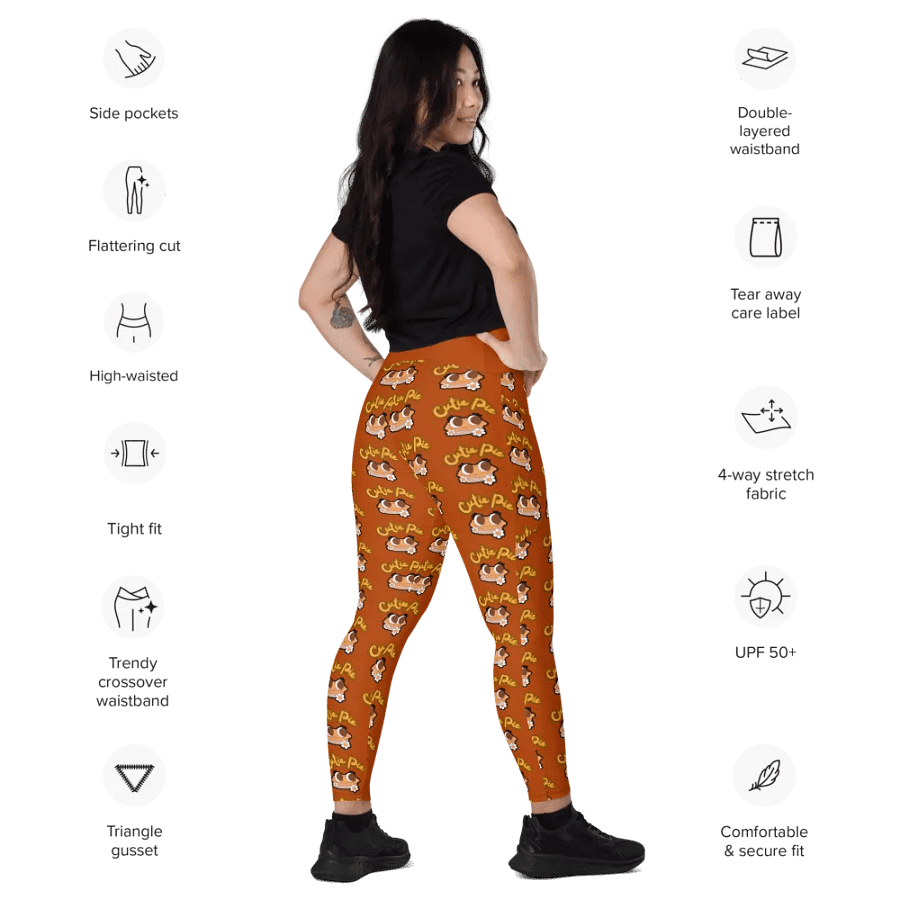 Cutie Pie Orange Print Leggings with Pockets product image (11)