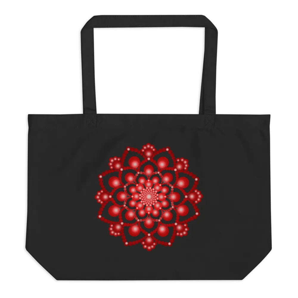 Red Dot Mandala Organic Cotton Tote Bag product image (5)