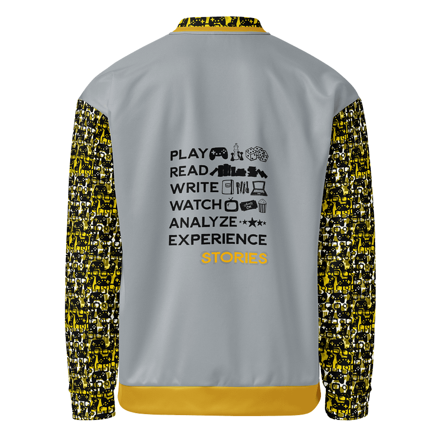 Experience Stories Unisex Bomber Jacket (Gold, Gray, and Black) product image (3)